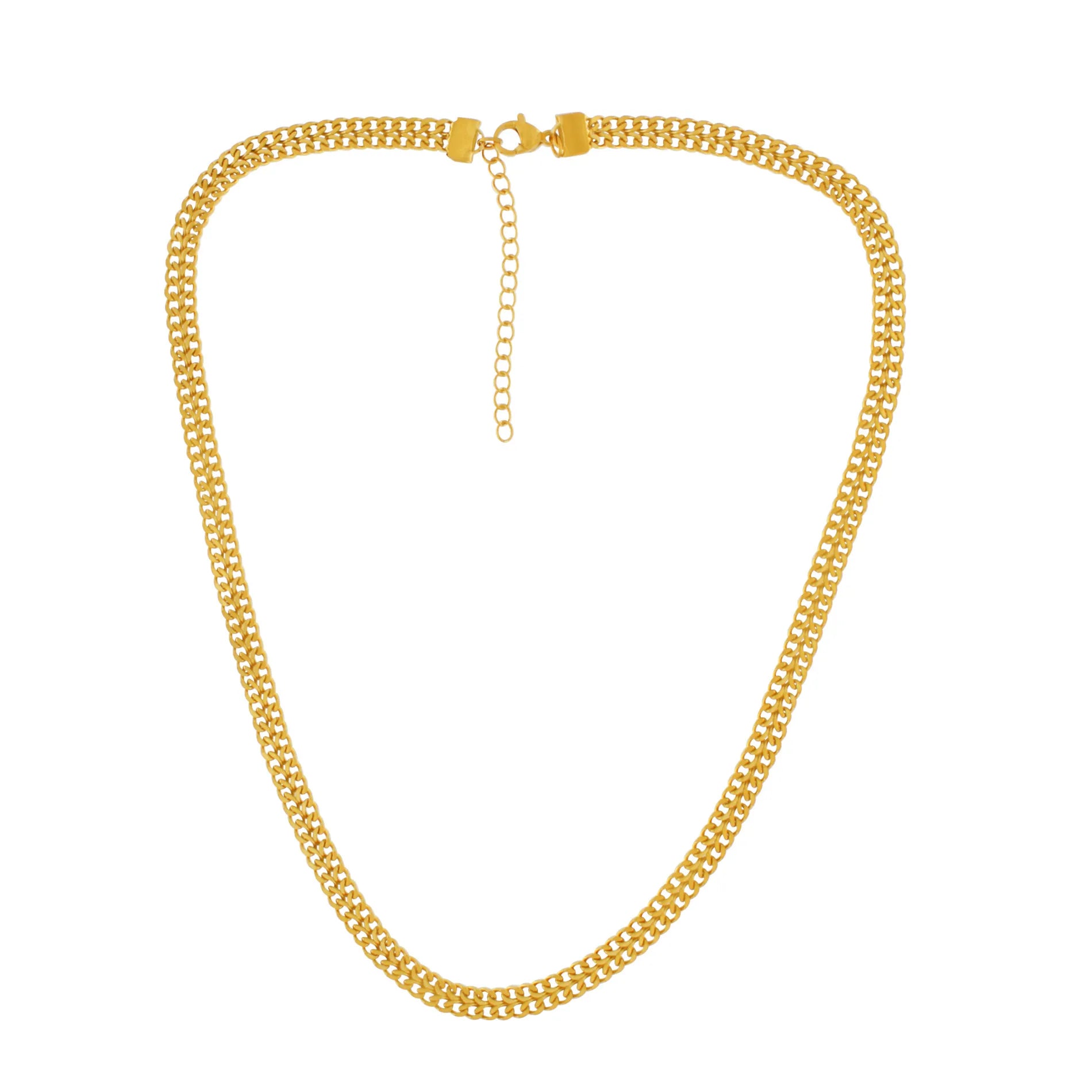 Passion  Waterproof Short Flat Panzer Necklace 18K Gold Plating