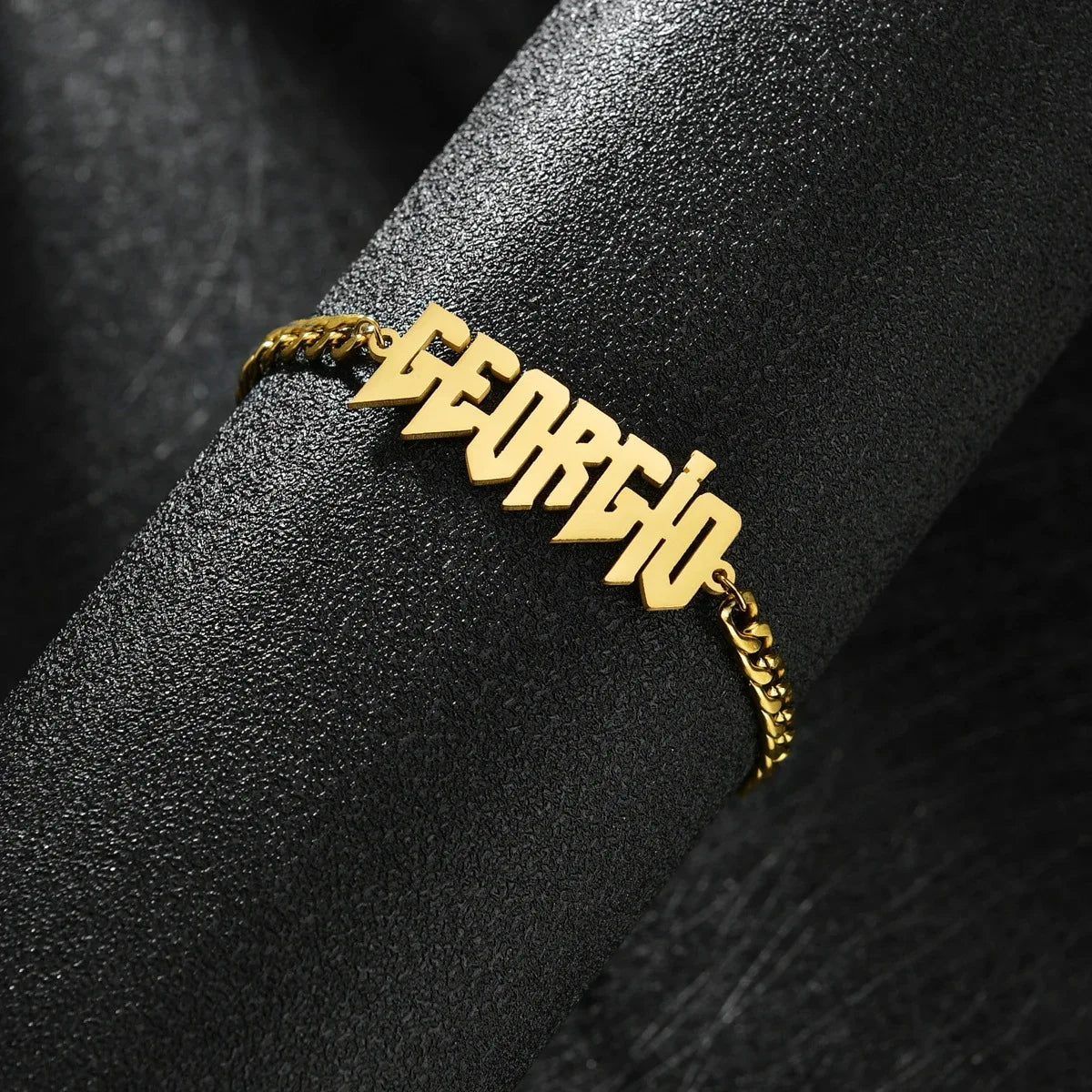 Lateefah Personalized Name Hip Hop Custom Letter Necklace Bracelet Cuban Chain Stainless Steel Jeweley Set for Part Gift-2