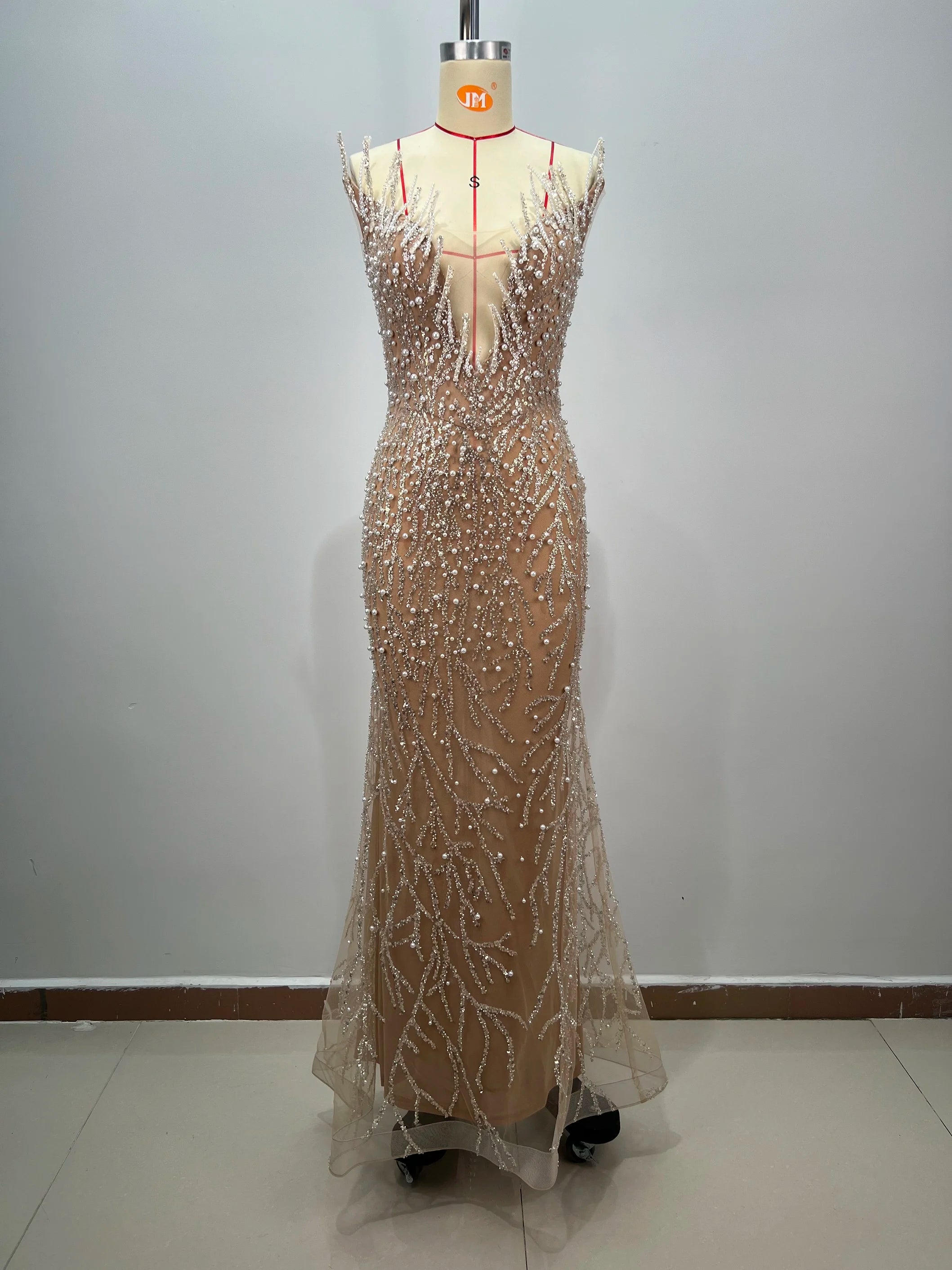 ED2762 Latest Style Fashion Clothes Luxury Pearl Crystal Party Dresses Luxury Dresses Women Elegant Ball Gown-6