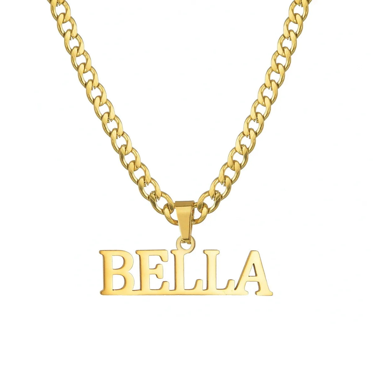 Lateefah Personalized Name Hip Hop Custom Letter Necklace Bracelet Cuban Chain Stainless Steel Jeweley Set for Part Gift-4