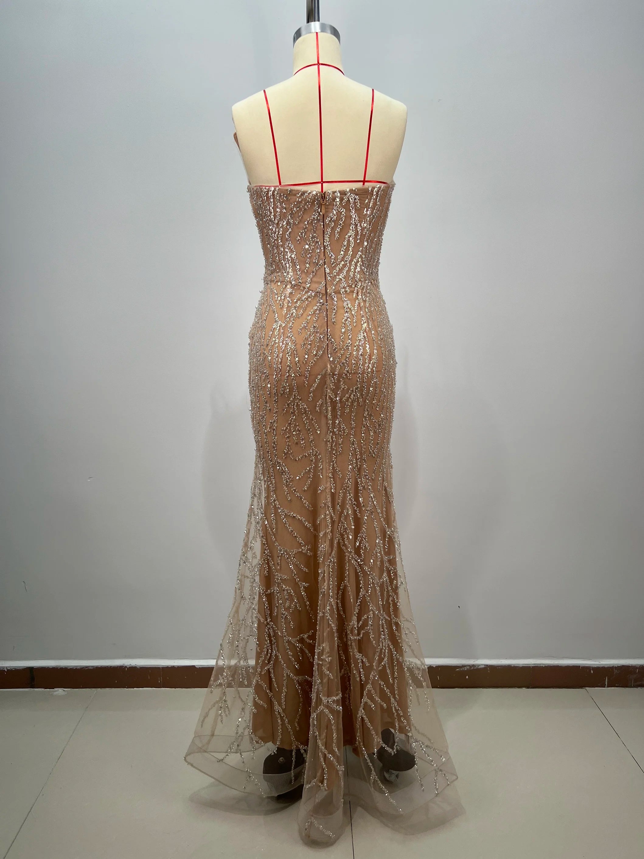 ED2762 Latest Style Fashion Clothes Luxury Pearl Crystal Party Dresses Luxury Dresses Women Elegant Ball Gown-5