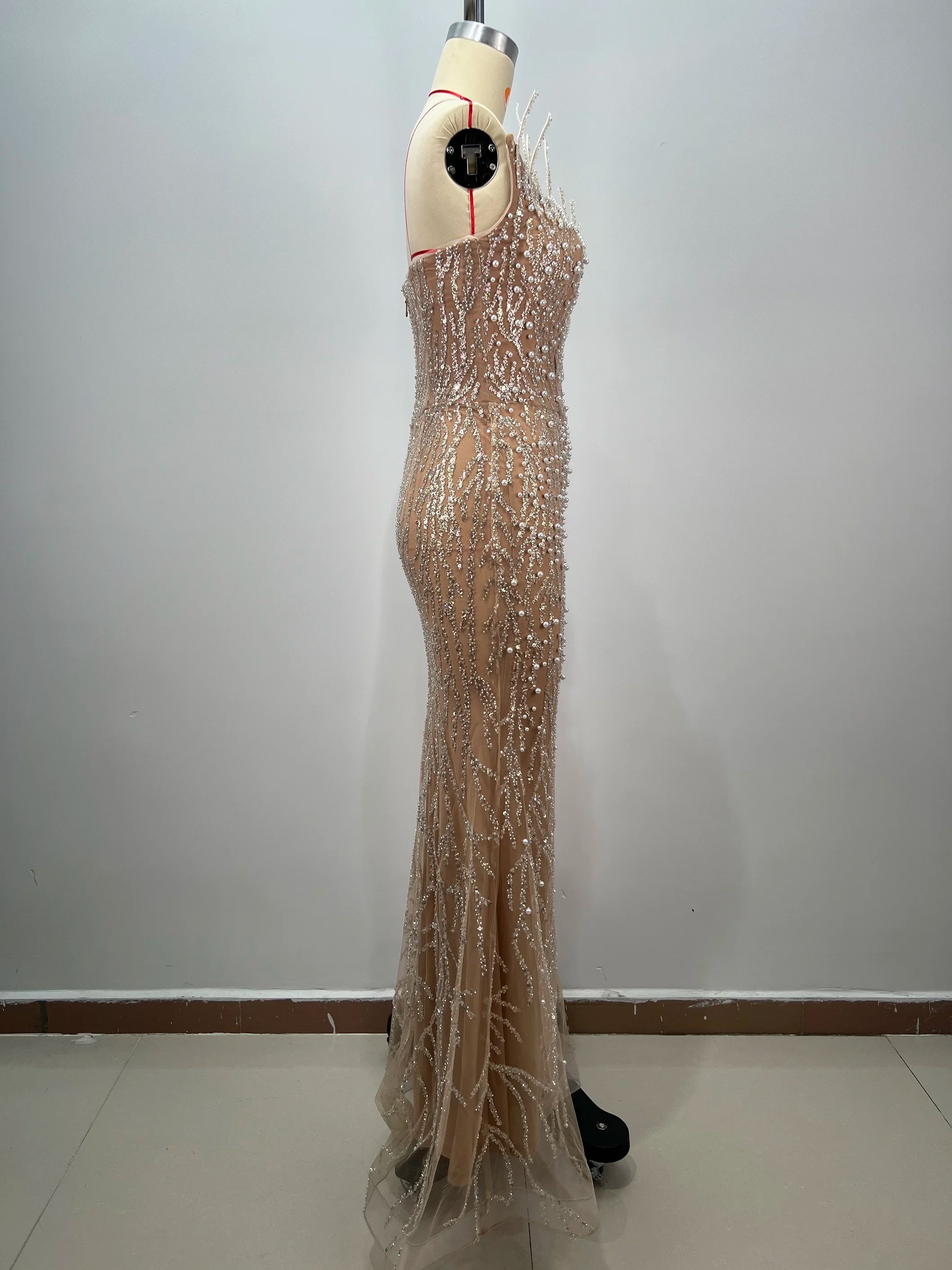 ED2762 Latest Style Fashion Clothes Luxury Pearl Crystal Party Dresses Luxury Dresses Women Elegant Ball Gown-4
