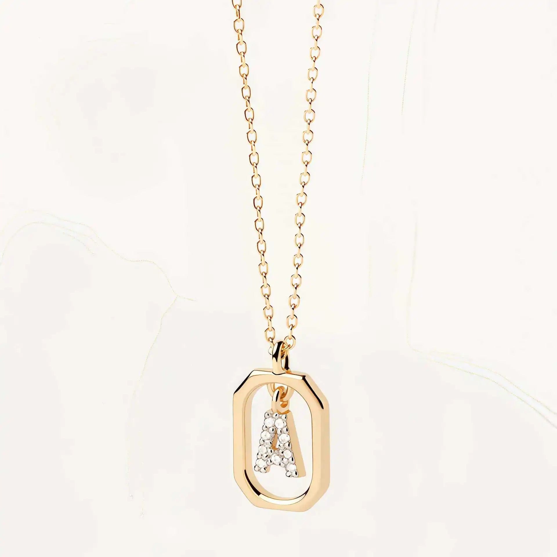 925 Sterling Silver  Cross Border Necklace Pendant Mini Full Diamond Gold Letters Necklace-6