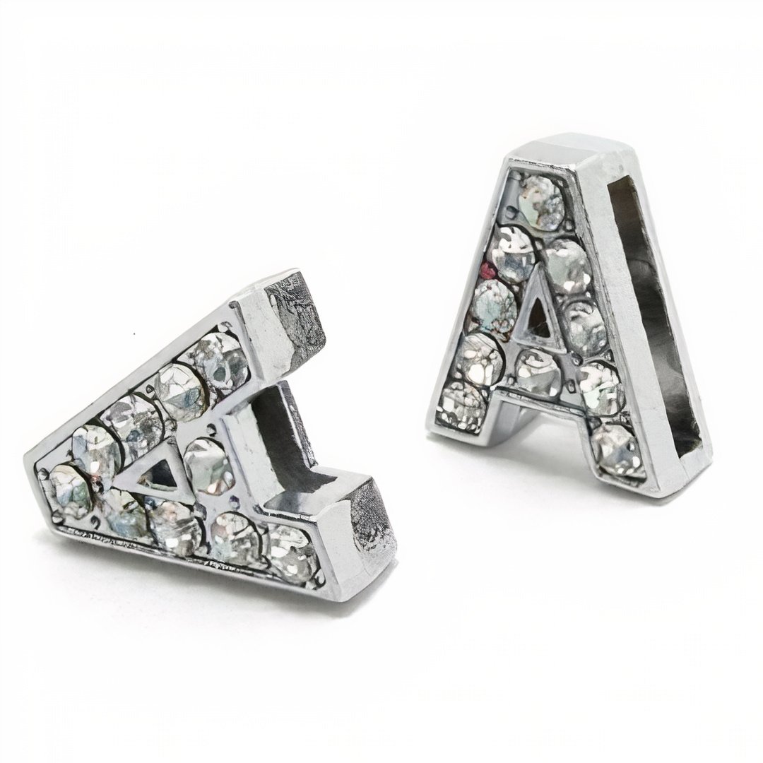 Pavé Letters -Silver Charms-5