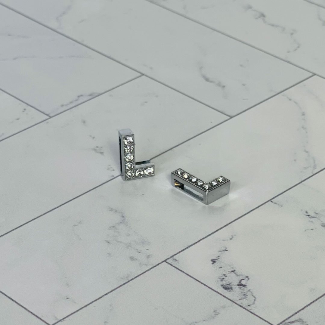 Pavé Letters -Silver Charms-13