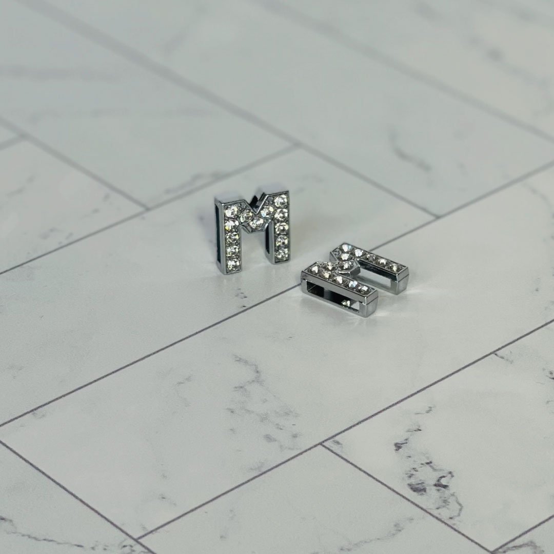 Pavé Letters -Silver Charms-14
