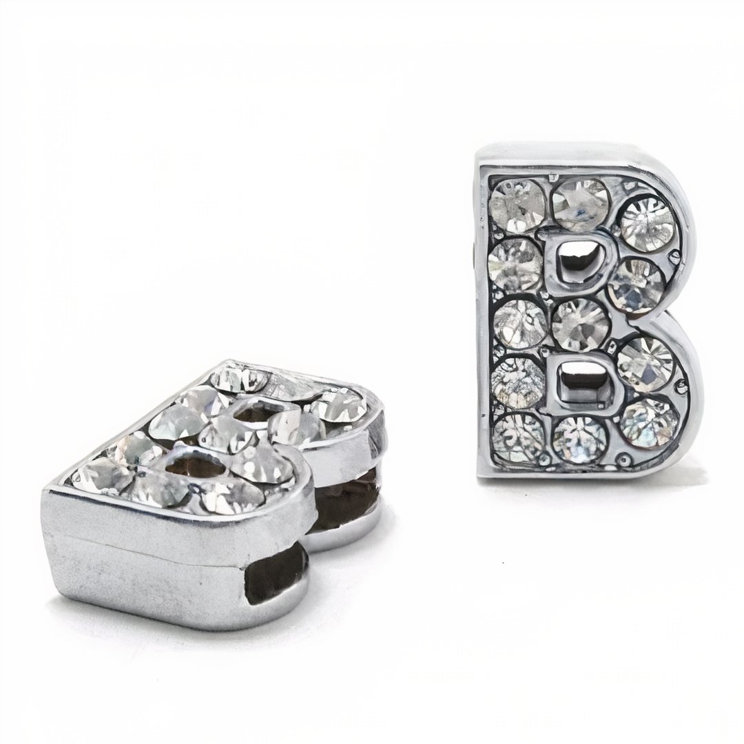 Pavé Letters -Silver Charms-6
