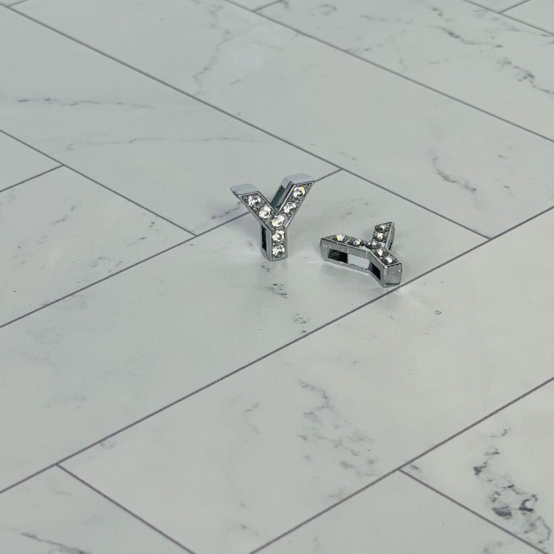 Pavé Letters -Silver Charms-25