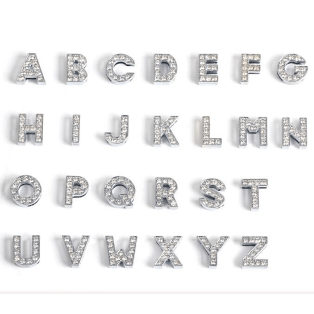 Pavé Letters -Silver Charms-1