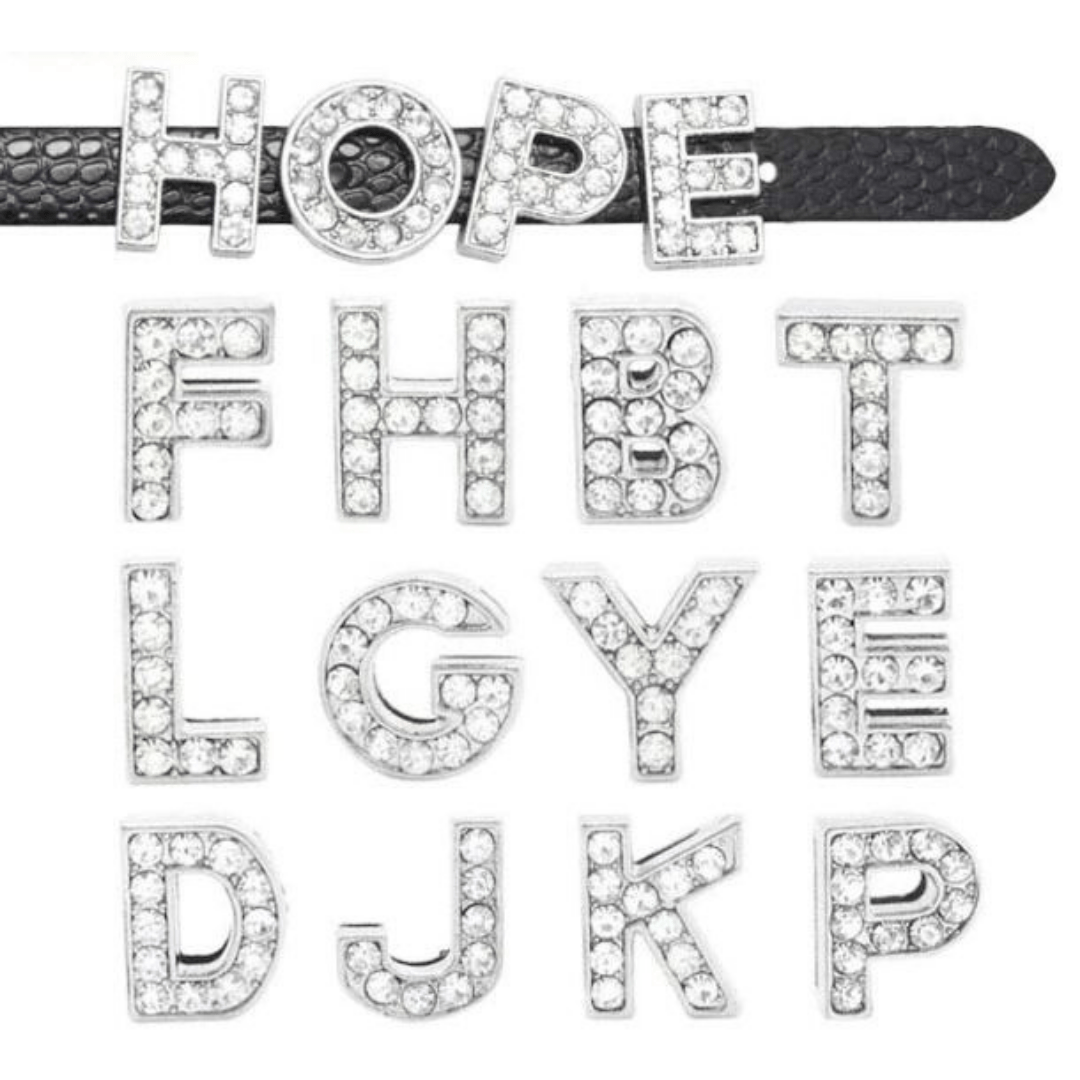 Pavé Letters -Silver Charms-0