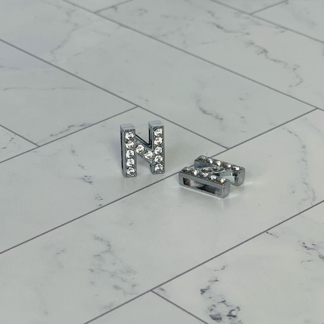 Pavé Letters -Silver Charms-15