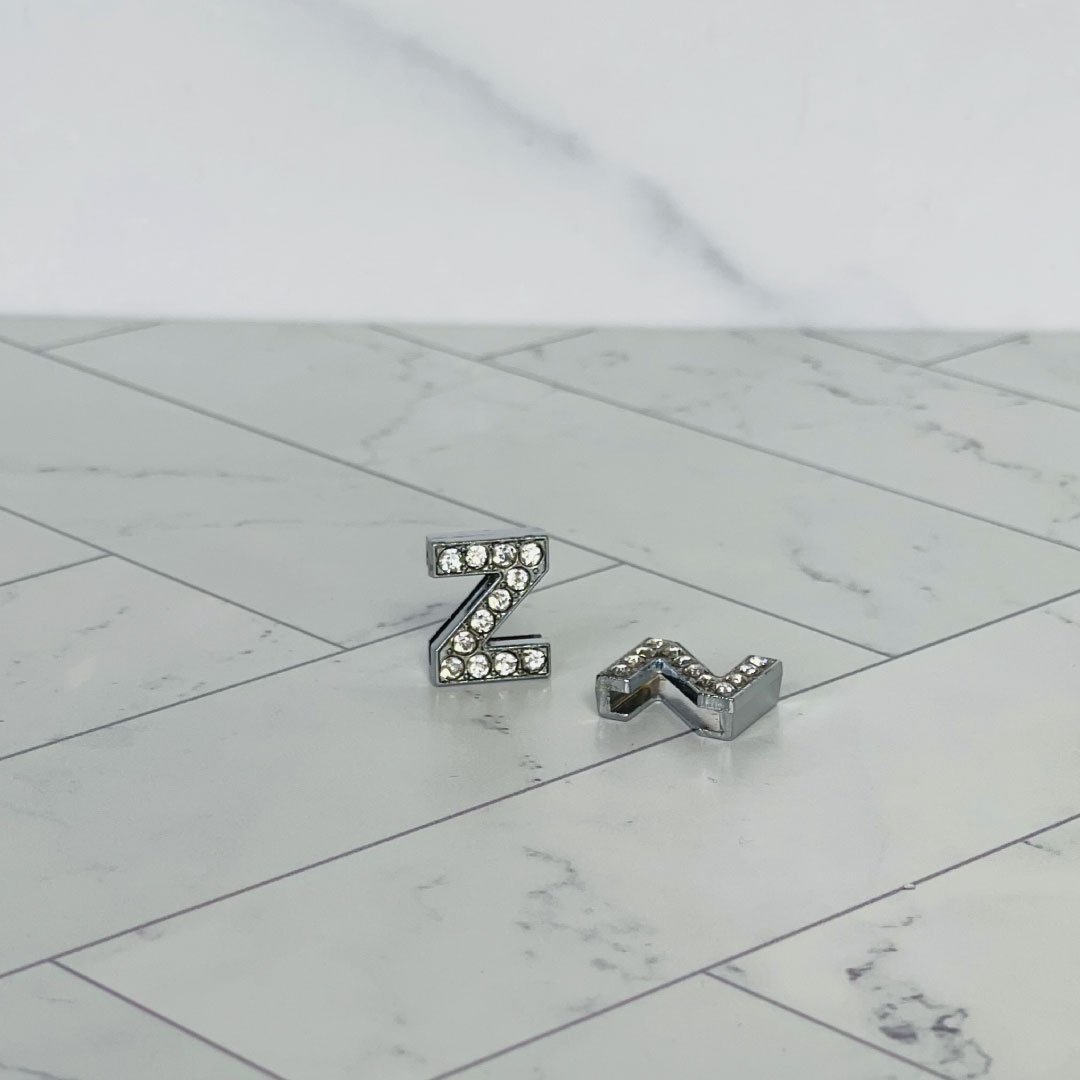 Pavé Letters -Silver Charms-26