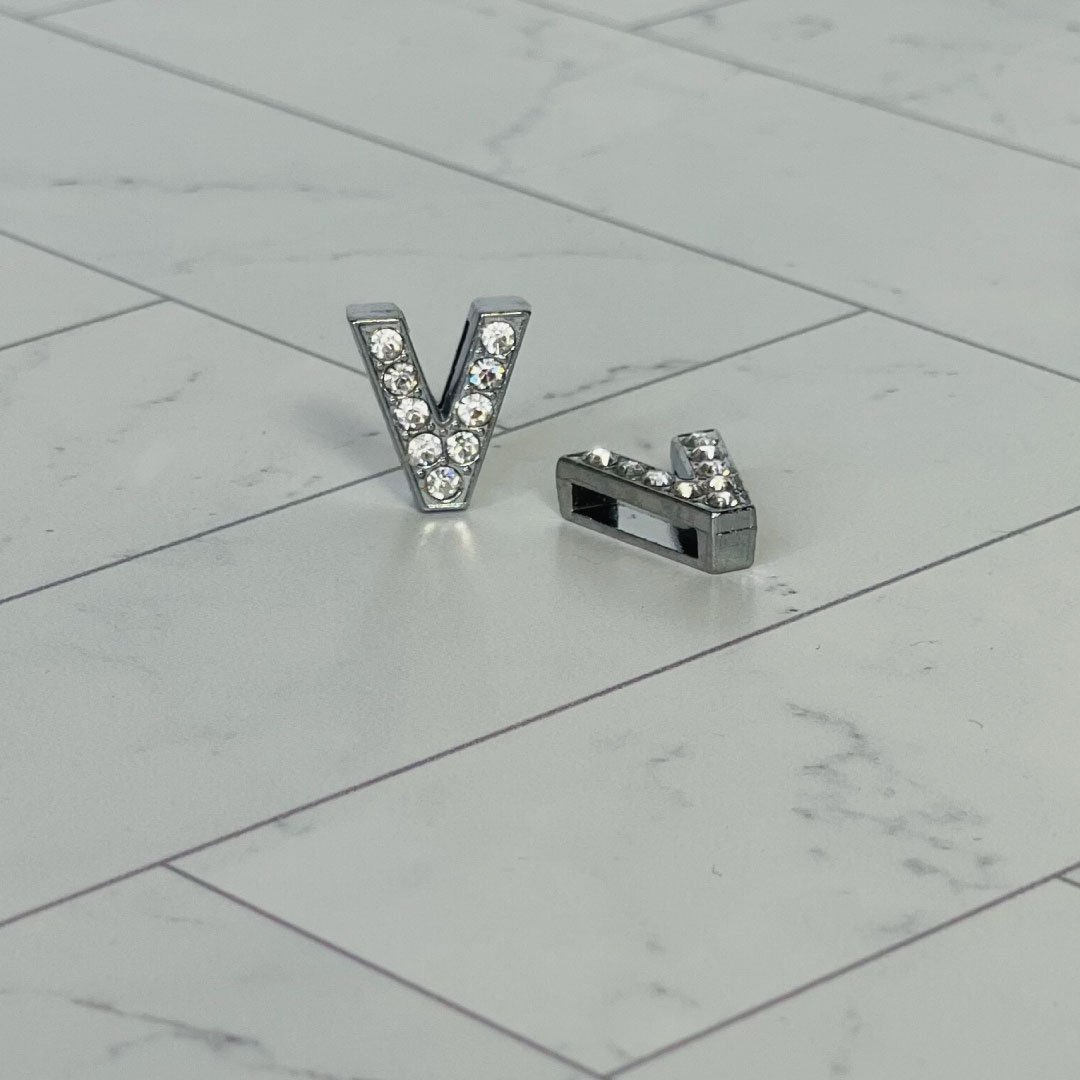 Pavé Letters -Silver Charms-23