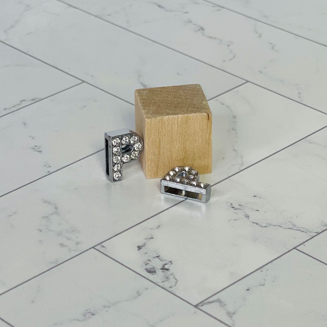 Pavé Letters -Silver Charms-17