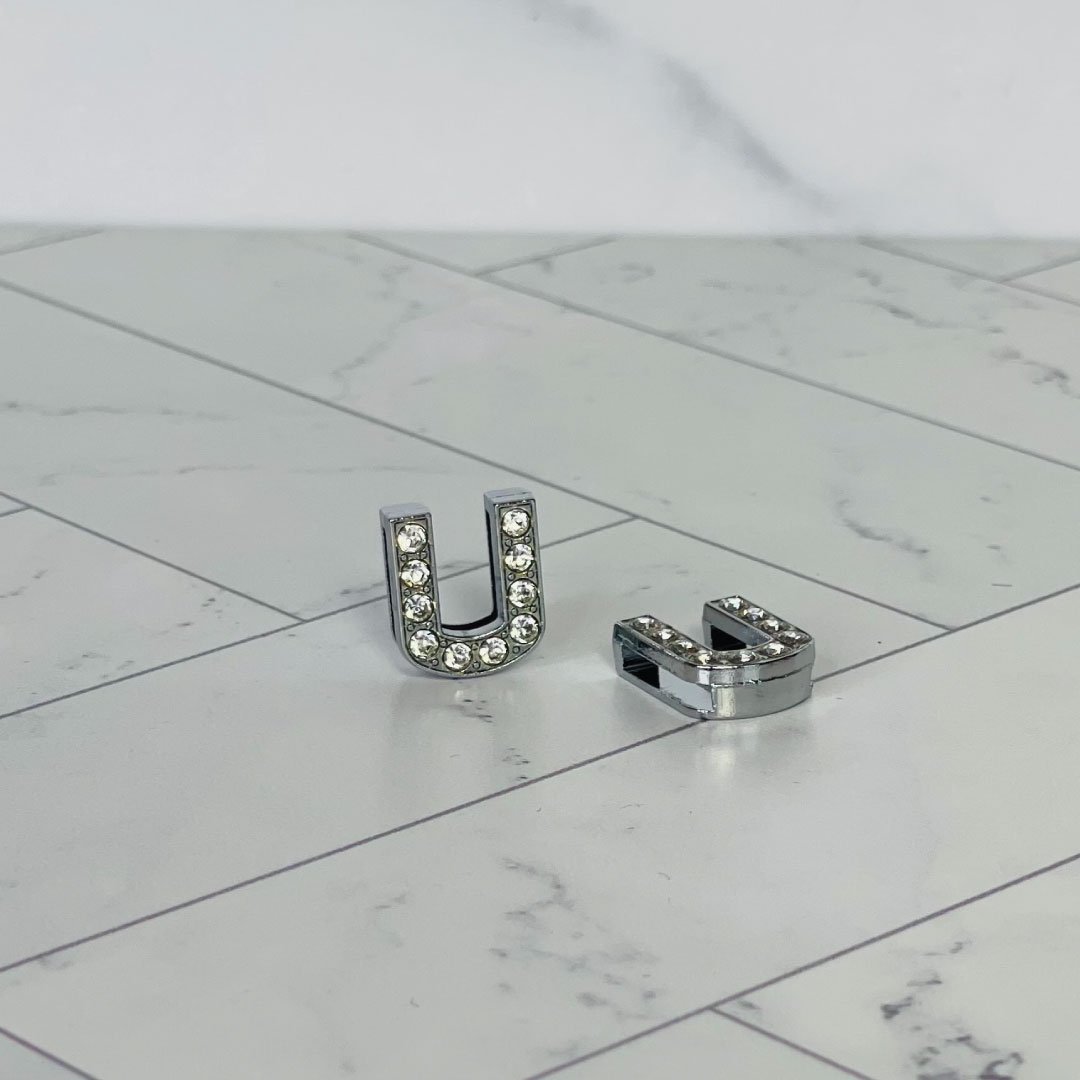 Pavé Letters -Silver Charms-22