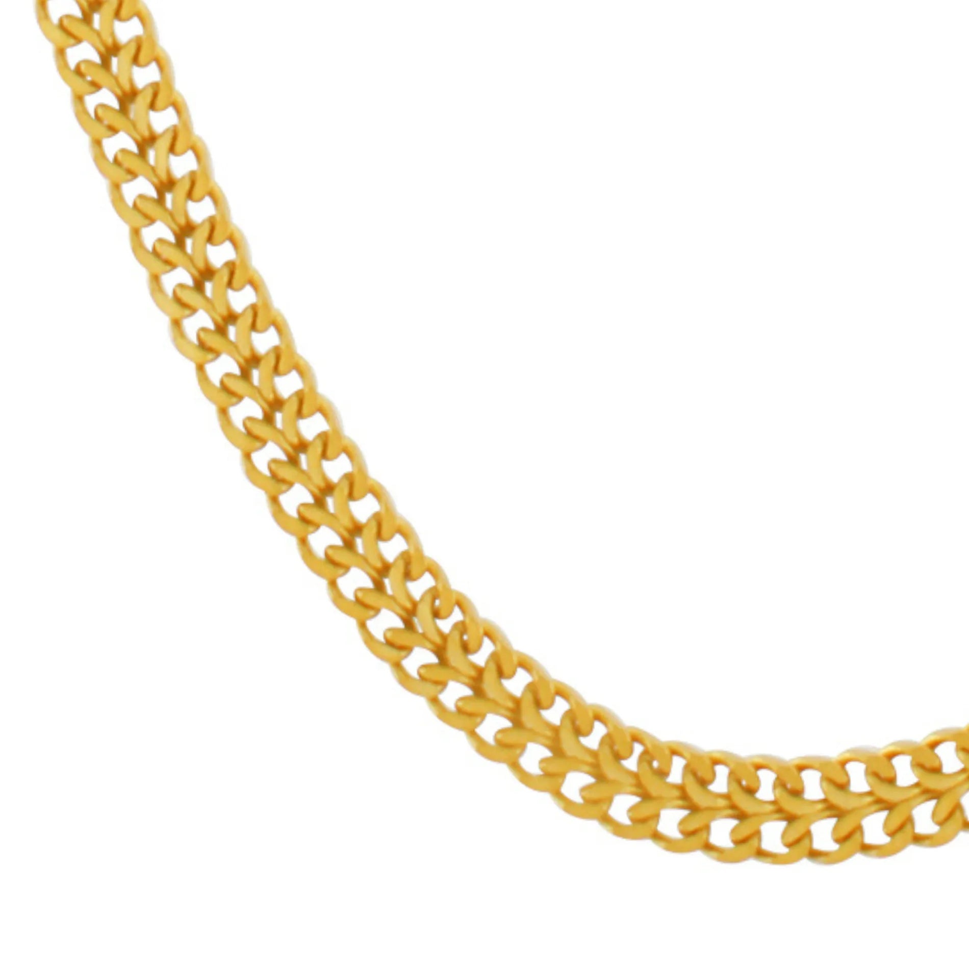 Passion  Waterproof Short Flat Panzer Necklace 18K Gold Plating