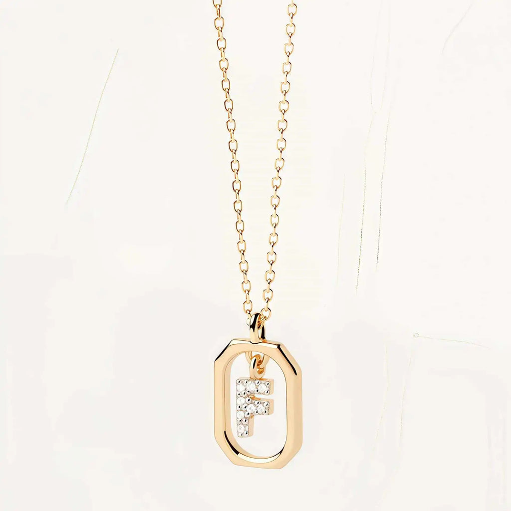 925 Sterling Silver  Cross Border Necklace Pendant Mini Full Diamond Gold Letters Necklace-24