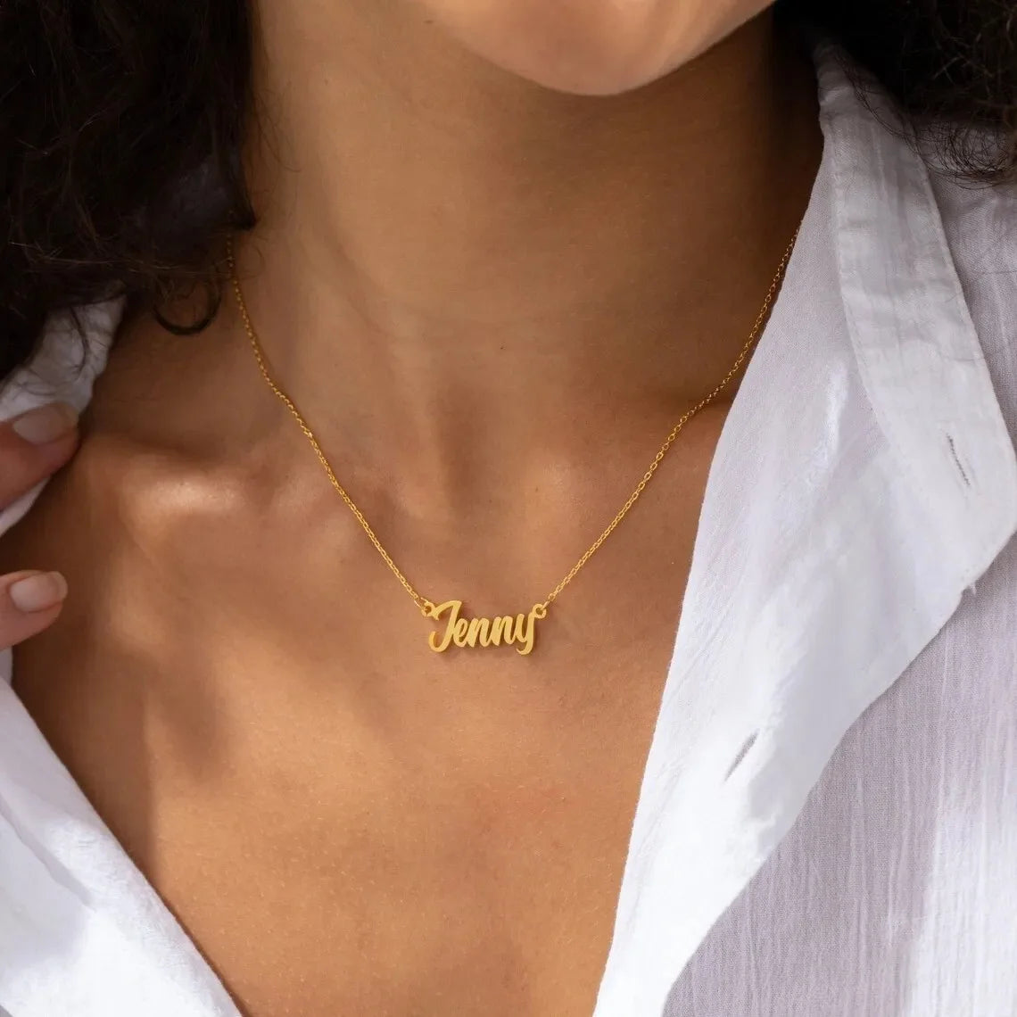 Lateefah Personalized Trendy Women Stainless Steel Pendant Custom Name Letter Necklace-3
