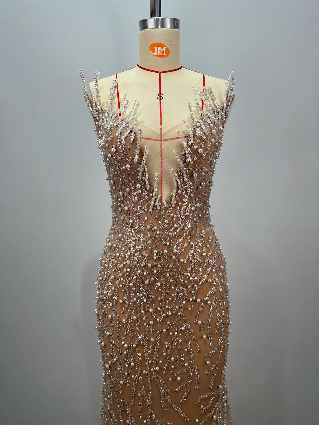 ED2762 Latest Style Fashion Clothes Luxury Pearl Crystal Party Dresses Luxury Dresses Women Elegant Ball Gown-3