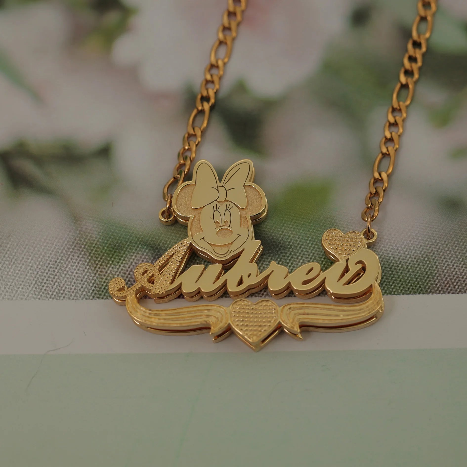 Personalized Engraved Lettering Bracelet Double Color Name Bracelets Necklace Earrings Jewelry Set-1