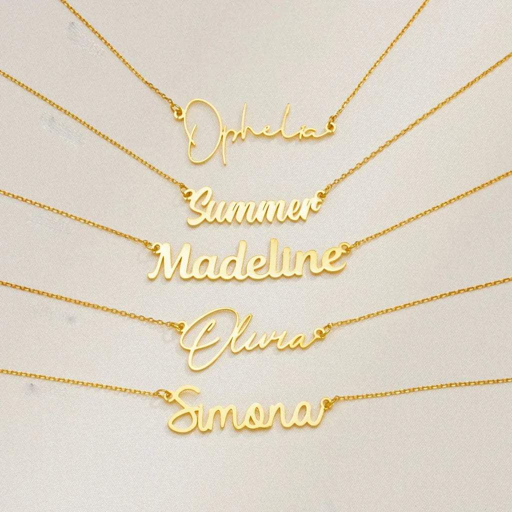 Lateefah Personalized Trendy Women Stainless Steel Pendant Custom Name Letter Necklace-1