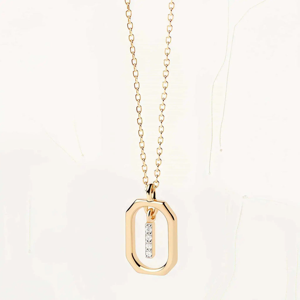 925 Sterling Silver  Cross Border Necklace Pendant Mini Full Diamond Gold Letters Necklace-17