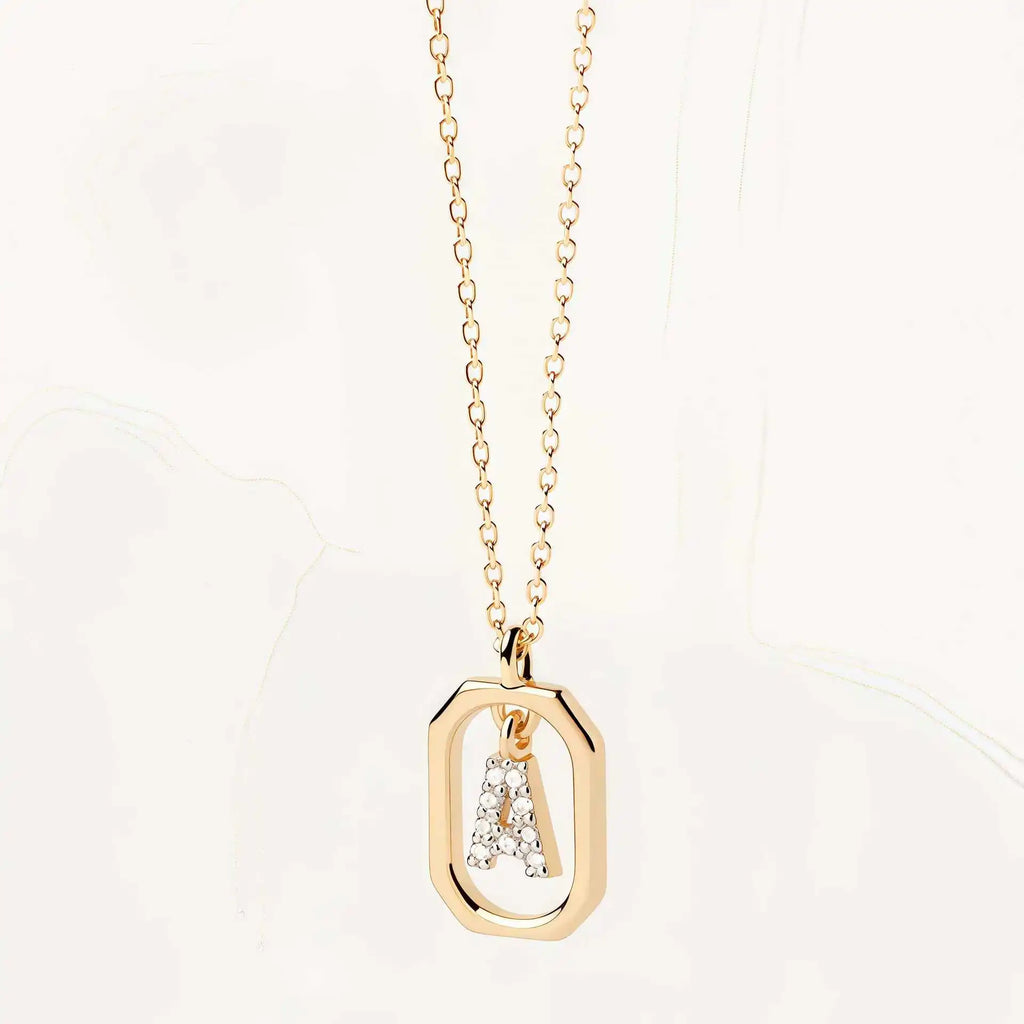 925 Sterling Silver  Cross Border Necklace Pendant Mini Full Diamond Gold Letters Necklace-6