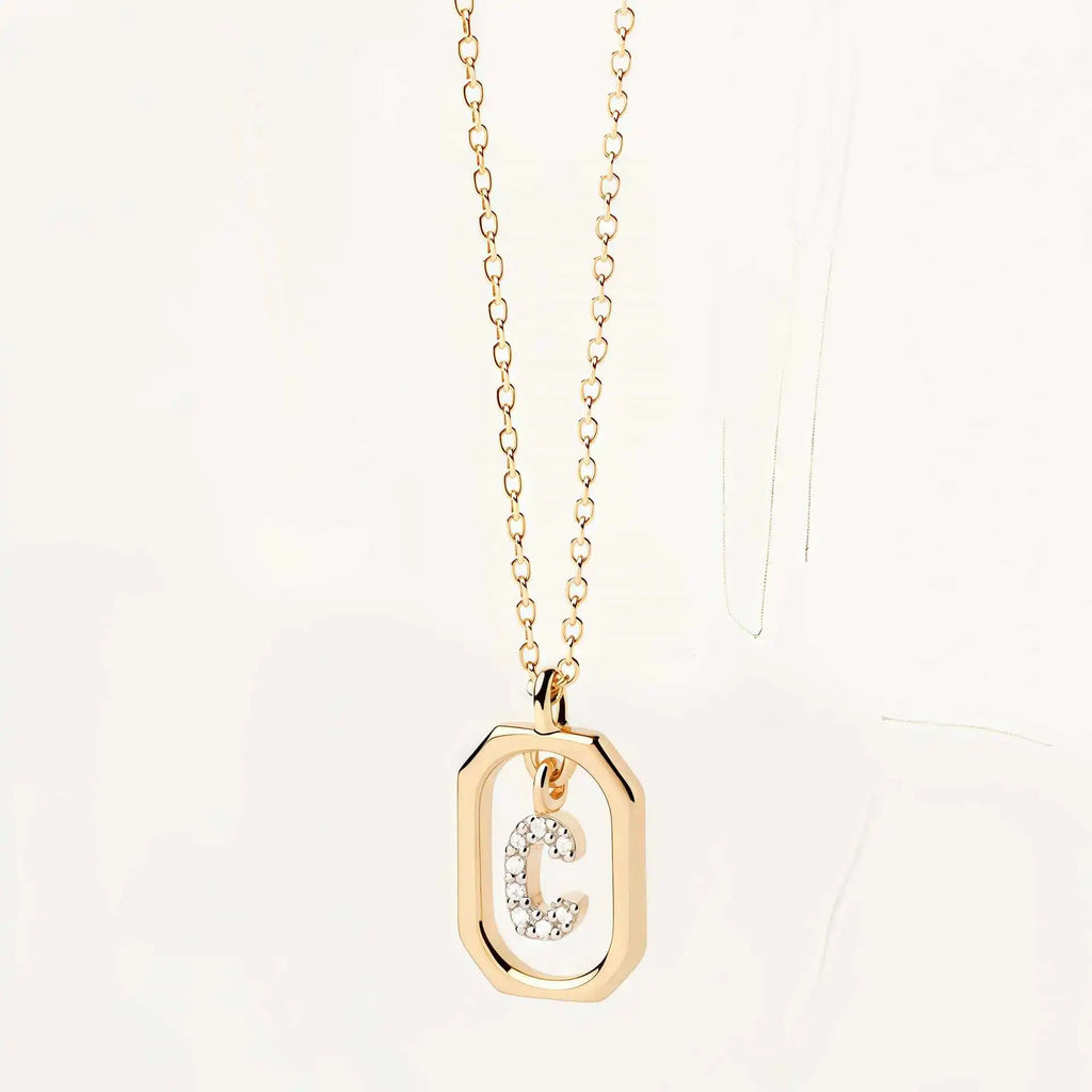 925 Sterling Silver  Cross Border Necklace Pendant Mini Full Diamond Gold Letters Necklace-7