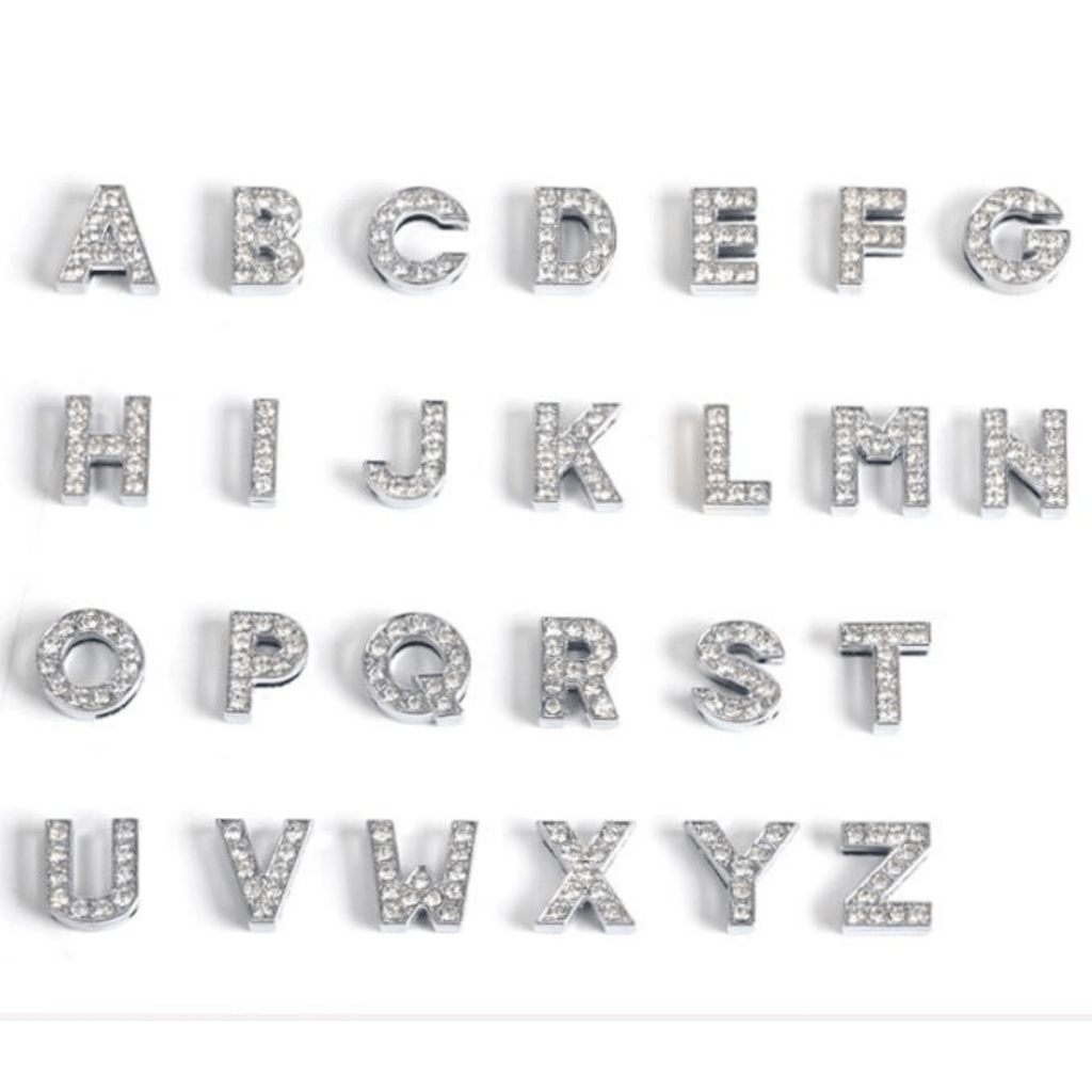 Pavé Letters -Silver Charms-1