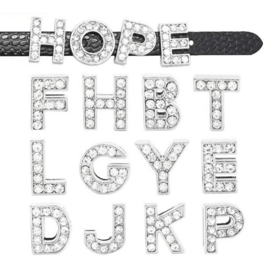 Pavé Letters -Silver Charms-0