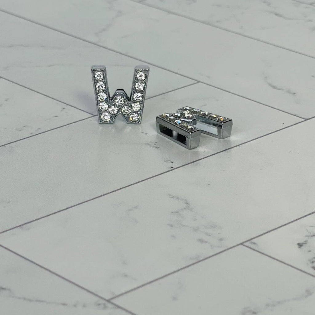 Pavé Letters -Silver Charms-24
