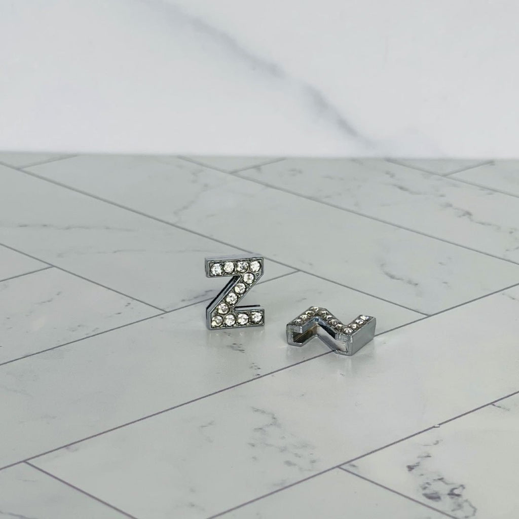 Pavé Letters -Silver Charms-26